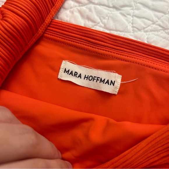 Mara Hoffman Anthropologie Lira Poppy Red Textured Bikini Top - Picture 6 of 7